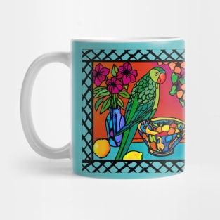 Parrot on a Fruit bowl Mug